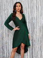 Aileen Sexy V Neck Long Sleeved Dress - Vestir en Moda
