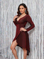 Aileen Sexy V Neck Long Sleeved Dress - Vestir en Moda