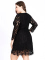 Henley Solid Color Embroidered Lace Overlay Midi Dress - Vestir en Moda