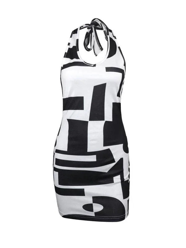 Lyla Contrast Print Knit Sweater Mini Dress - Vestir en Moda