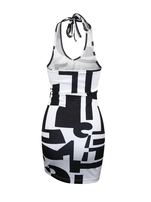 Lyla Contrast Print Knit Sweater Mini Dress - Vestir en Moda