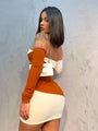 Camila Women's off-shoulder color block Two pieces sets - Vestir en Moda