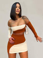Camila Women's off-shoulder color block Two pieces sets - Vestir en Moda