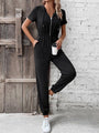 Rubbie Hooded Zip Loose Casual Cargo Jumpsuits
