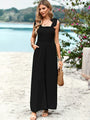 Gladis casual solid color high waist wrap chest suspender jumpsuits