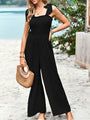 Gladis casual solid color high waist wrap chest suspender jumpsuits