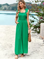 Gladis casual solid color high waist wrap chest suspender jumpsuits