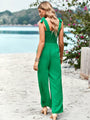 Gladis casual solid color high waist wrap chest suspender jumpsuits