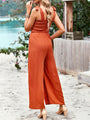 Gladis casual solid color high waist wrap chest suspender jumpsuits