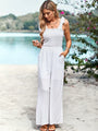 Gladis casual solid color high waist wrap chest suspender jumpsuits
