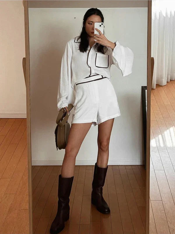 Ruby New casual suit contrasting color Two Pieces Sets