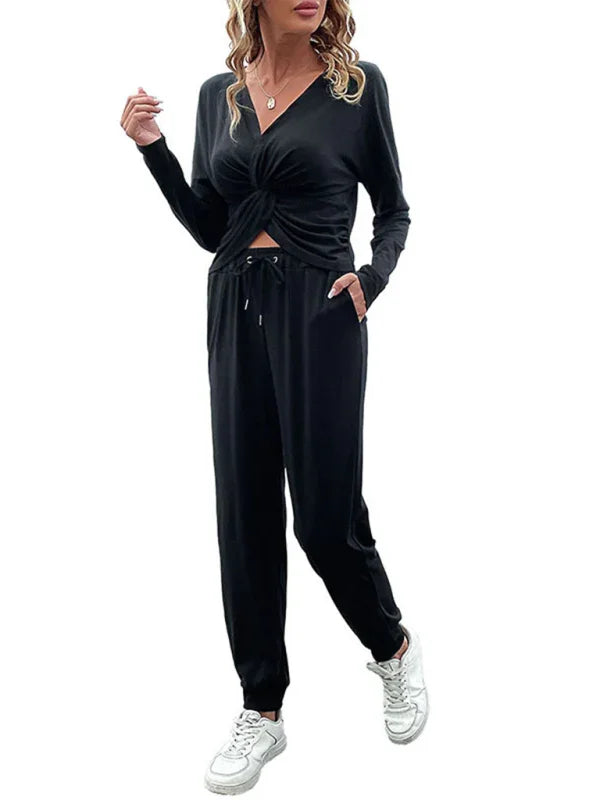 Charlotte Solid color autumn women's fashion Two Pieces Sets