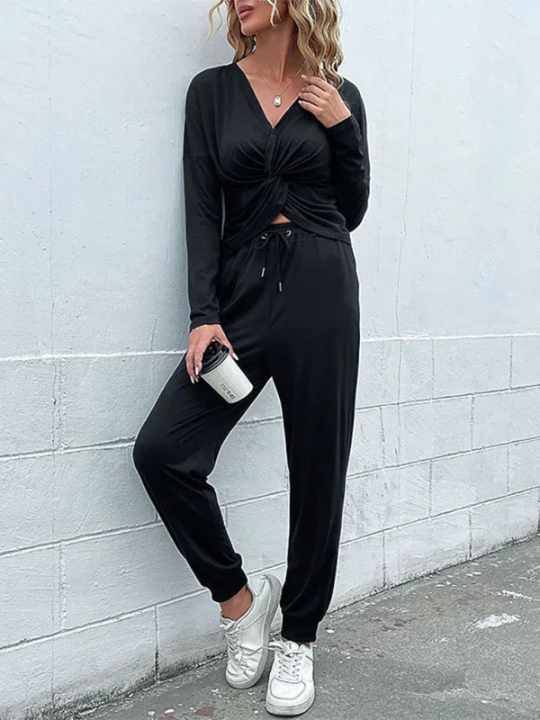 Charlotte Solid color autumn women's fashion Two Pieces Sets