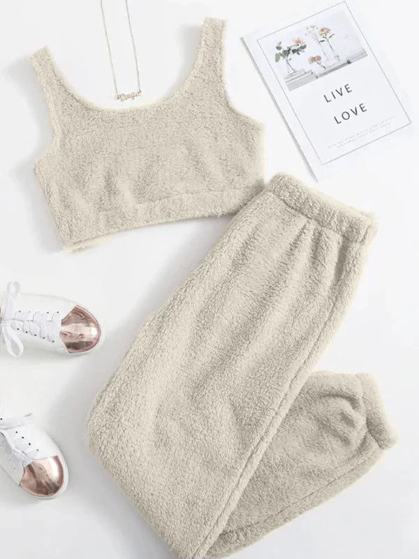 Paula casual Two Piece Sets vest trousers home set