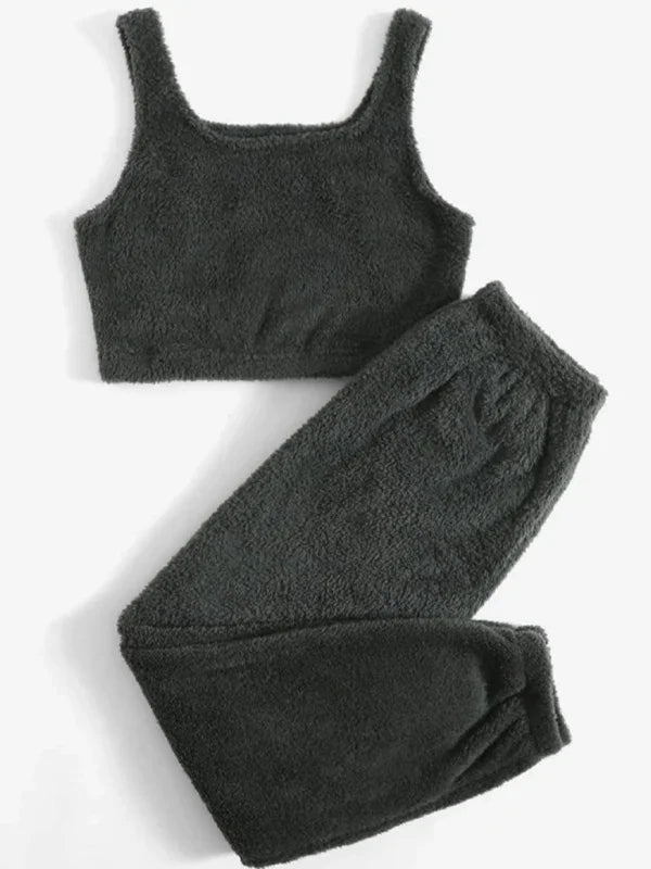Paula casual Two Piece Sets vest trousers home set