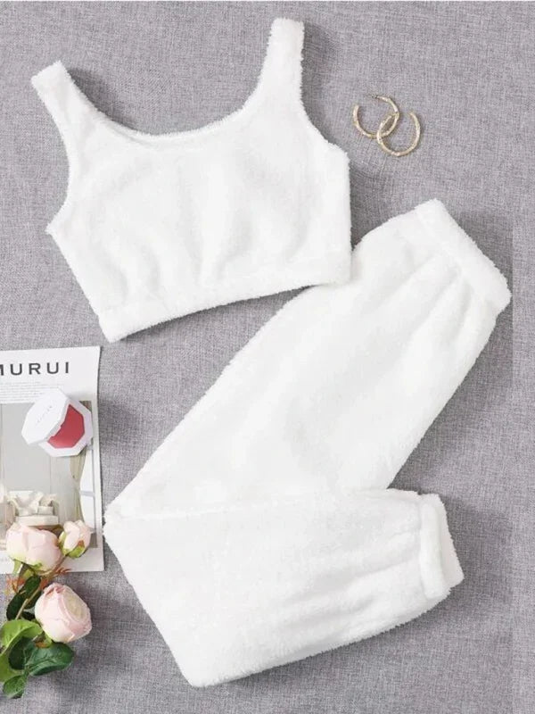 Paula casual Two Piece Sets vest trousers home set