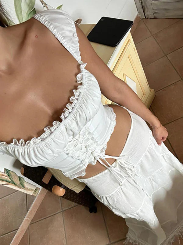 Giulia New women's French neck halter Two pieces sets