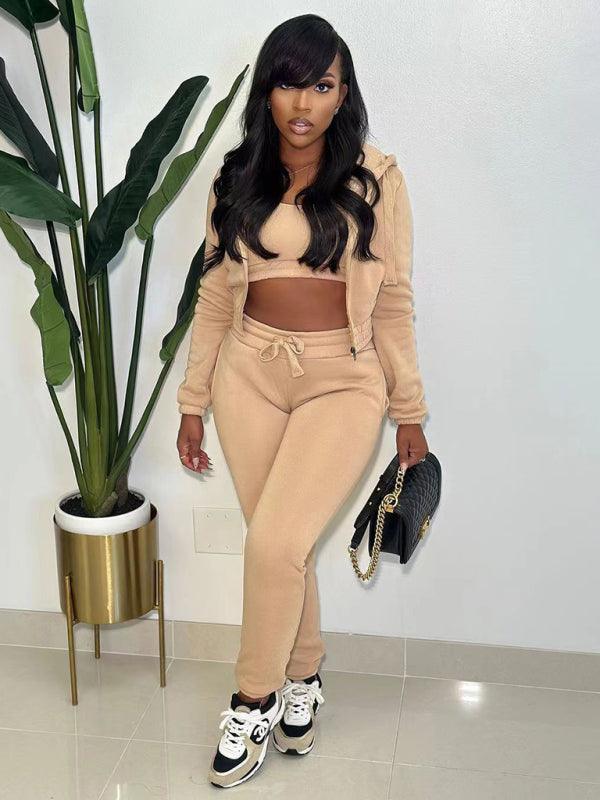 Daniela New women's fleece sports and leisure Three piece sets - Vestir en Moda
