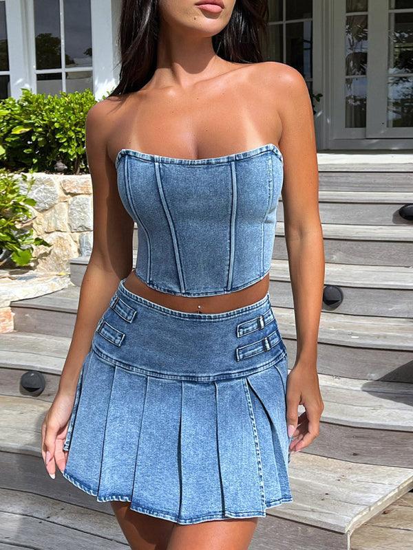 Sofia Women's and sleeveless hottie sexy exposed Two Pieces Sets - Vestir en Moda