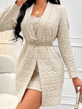 Isabella Lapel Pattern Loose Buttonless Two Pieces Sets