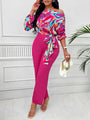 Sophia Sexy slanted shoulder suit Two pieces sets