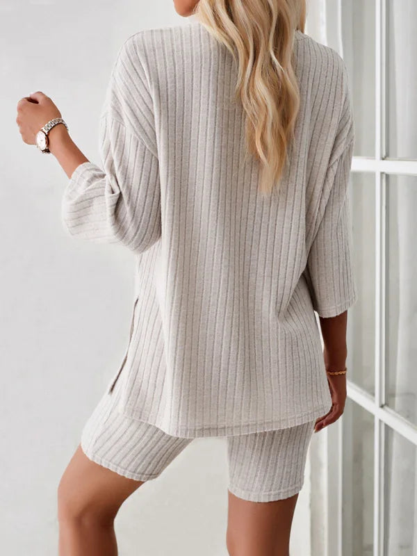 Emily Women's new style elegant, fashionable and casual round Two pieces sets