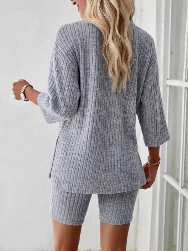 Emily Women's new style elegant, fashionable and casual round Two pieces sets