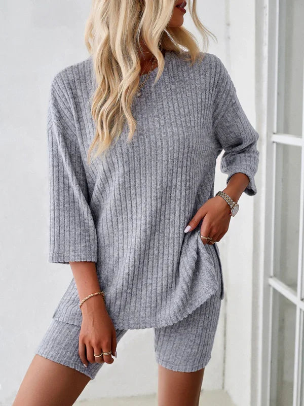 Emily Women's new style elegant, fashionable and casual round Two pieces sets
