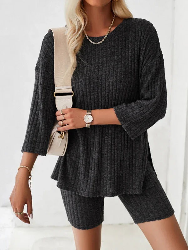 Emily Women's new style elegant, fashionable and casual round Two pieces sets