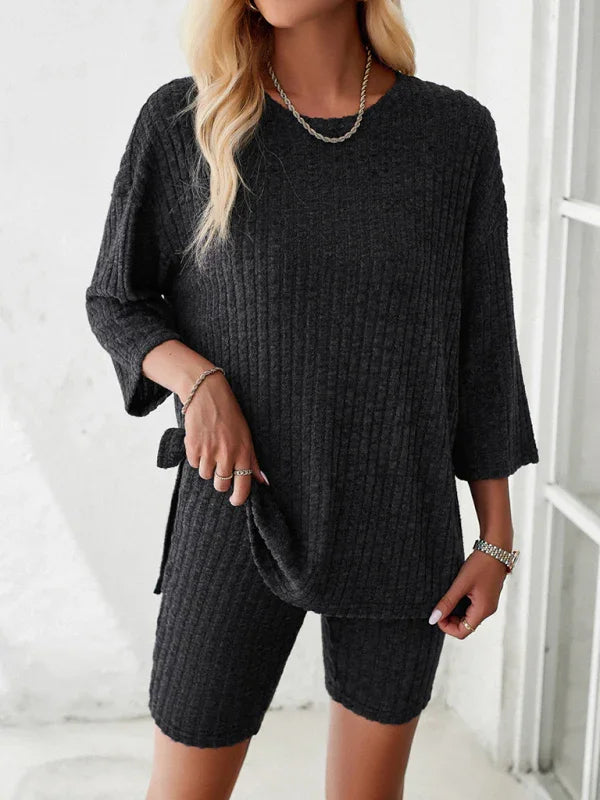 Emily Women's new style elegant, fashionable and casual round Two pieces sets
