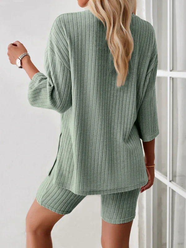 Emily Women's new style elegant, fashionable and casual round Two pieces sets