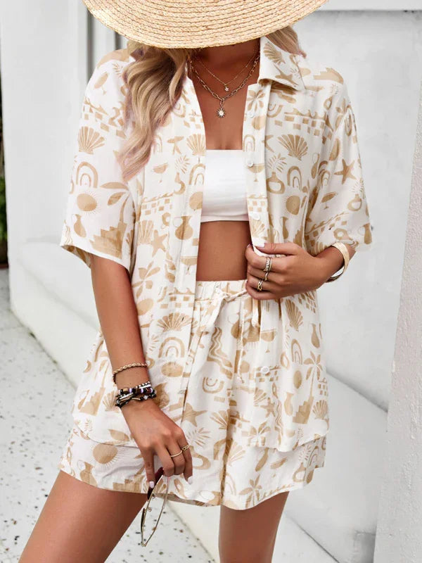 Isabella New women's casual fashion lapel Two Pieces sets