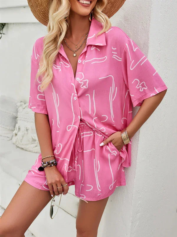 Isabella New women's casual fashion lapel Two Pieces sets