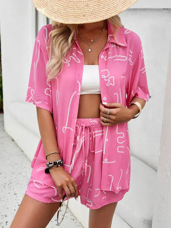 Isabella New women's casual fashion lapel Two Pieces sets