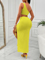 Olivia Casual solid color slope neck Two pieces sets
