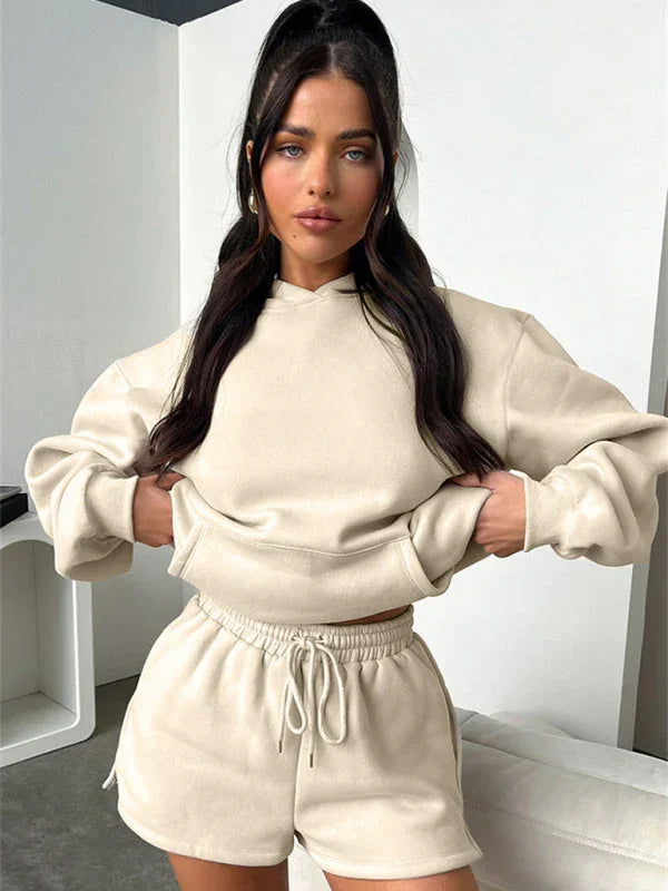 Olivia Women's new fashion loose solid color Two Pieces Sets
