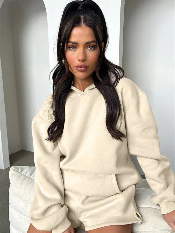 Olivia Women's new fashion loose solid color Two Pieces Sets