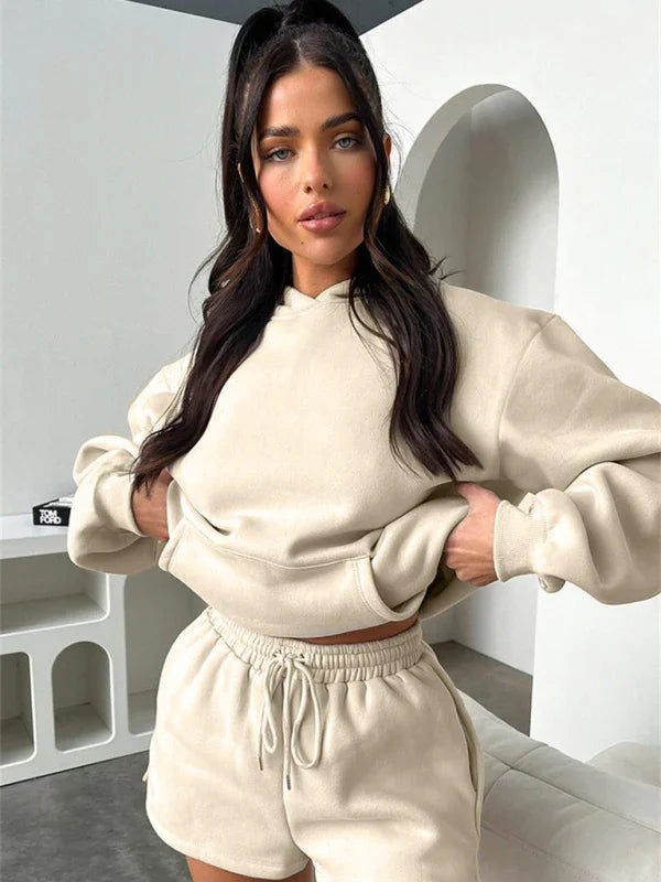 Olivia Women's new fashion loose solid color Two Pieces Sets