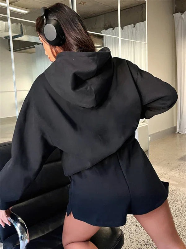 Olivia Women's new fashion loose solid color Two Pieces Sets