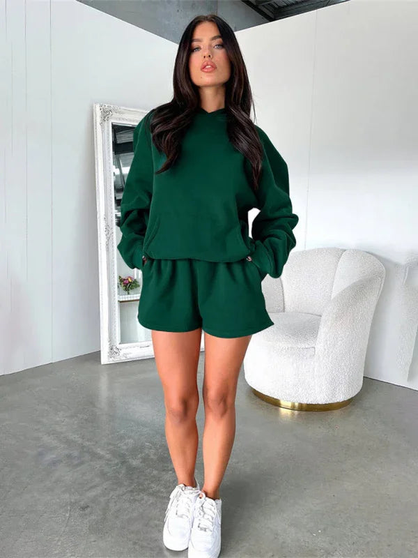 Olivia Women's new fashion loose solid color Two Pieces Sets