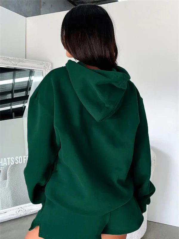 Olivia Women's new fashion loose solid color Two Pieces Sets