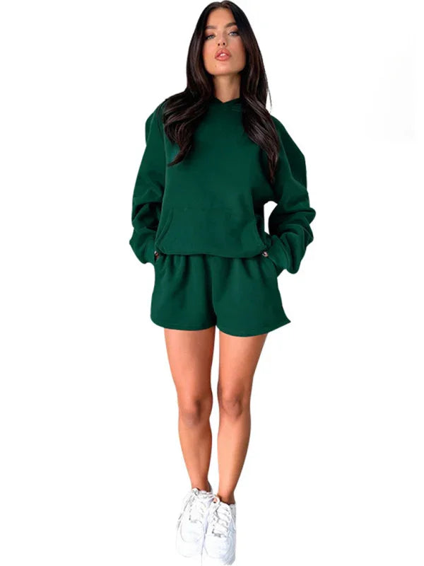 Olivia Women's new fashion loose solid color Two Pieces Sets
