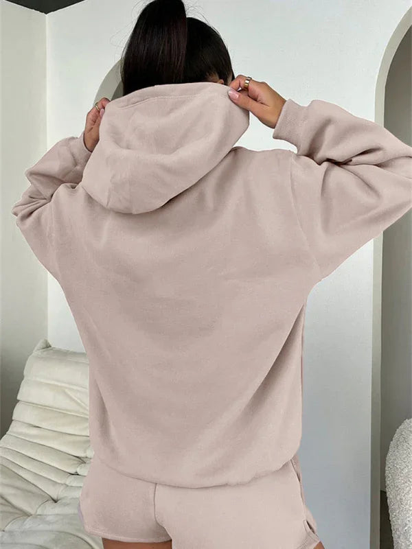Olivia Women's new fashion loose solid color Two Pieces Sets