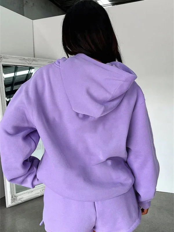 Olivia Women's new fashion loose solid color Two Pieces Sets