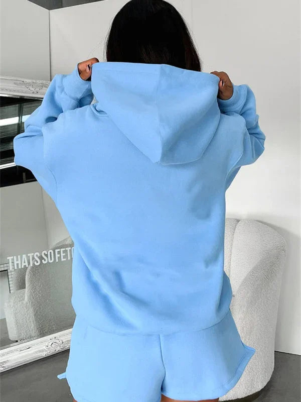 Olivia Women's new fashion loose solid color Two Pieces Sets