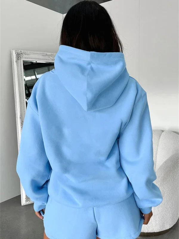 Olivia Women's new fashion loose solid color Two Pieces Sets