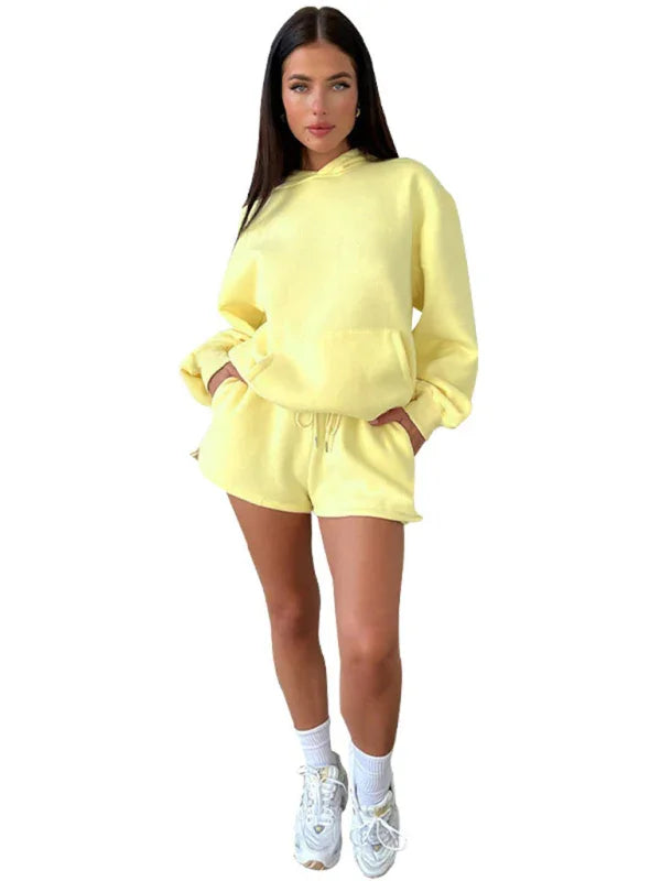 Olivia Women's new fashion loose solid color Two Pieces Sets