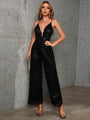 Paola Women Sleeveless Backless Sequin Slim Jumpsuits