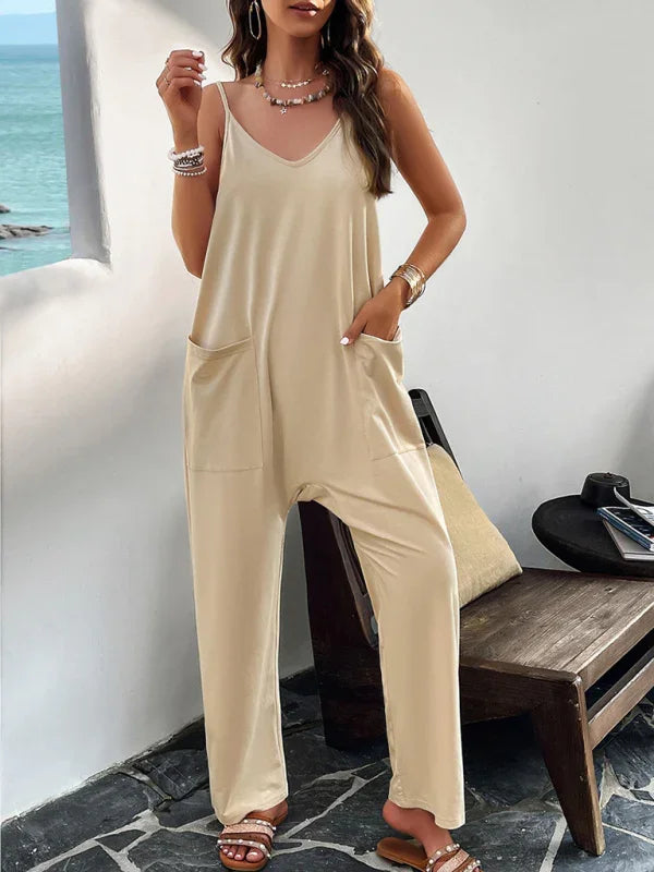 Jessica Women Casual Solid Color Slim Fit Jumpsuits