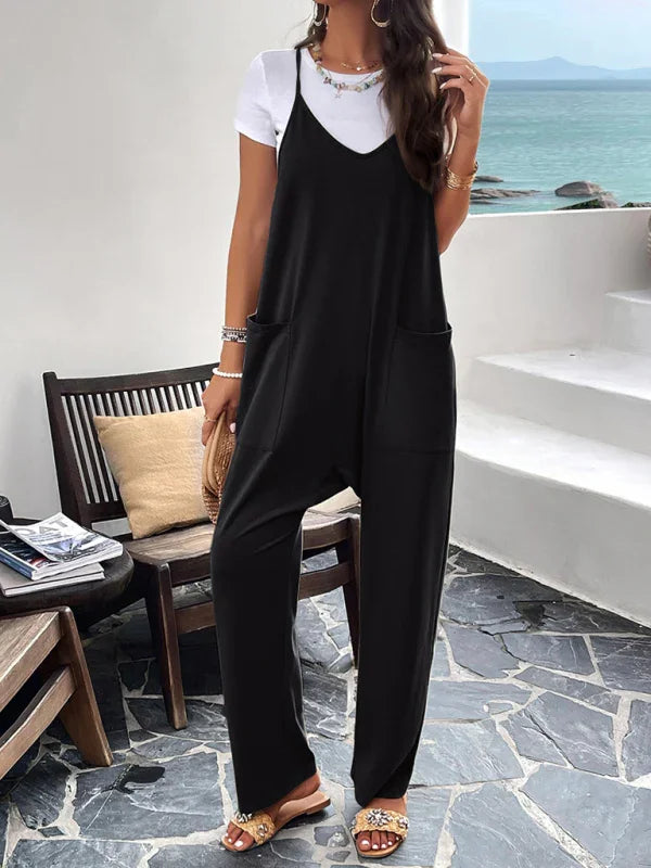 Jessica Women Casual Solid Color Slim Fit Jumpsuits